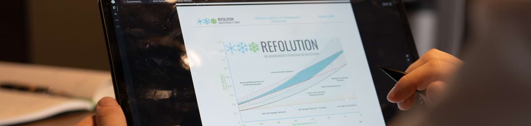 Wachstumskurve auf einem Tablett