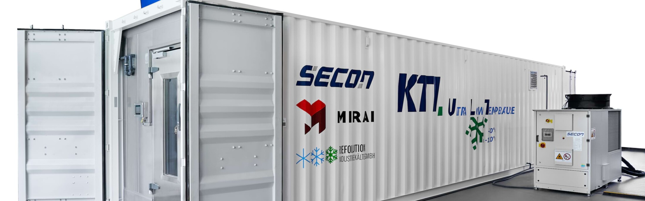 Tieftemperaturen-Container von au&szlig;en