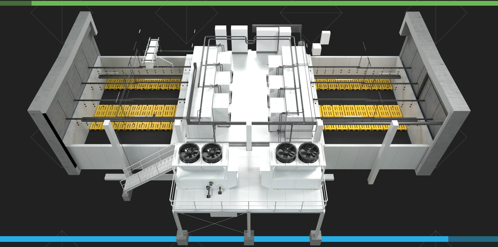 3D-Modell eines Tieftemperatur-Lagerraums
