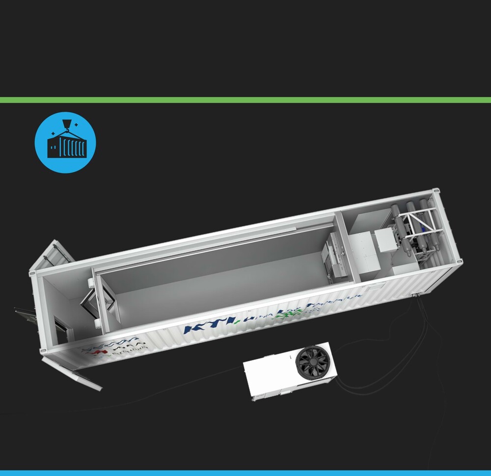 3D-Modell eines Tieftemperatur-Trailer von oben und innen